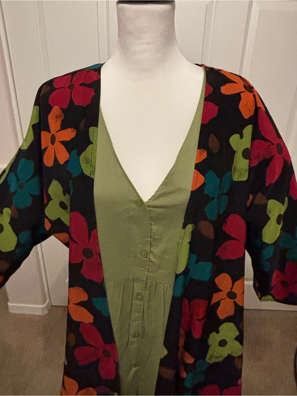 LC Lauren Conrad Olive Green Sleeveless Button-Front Midi Dress NWT - Picture 14 of 15